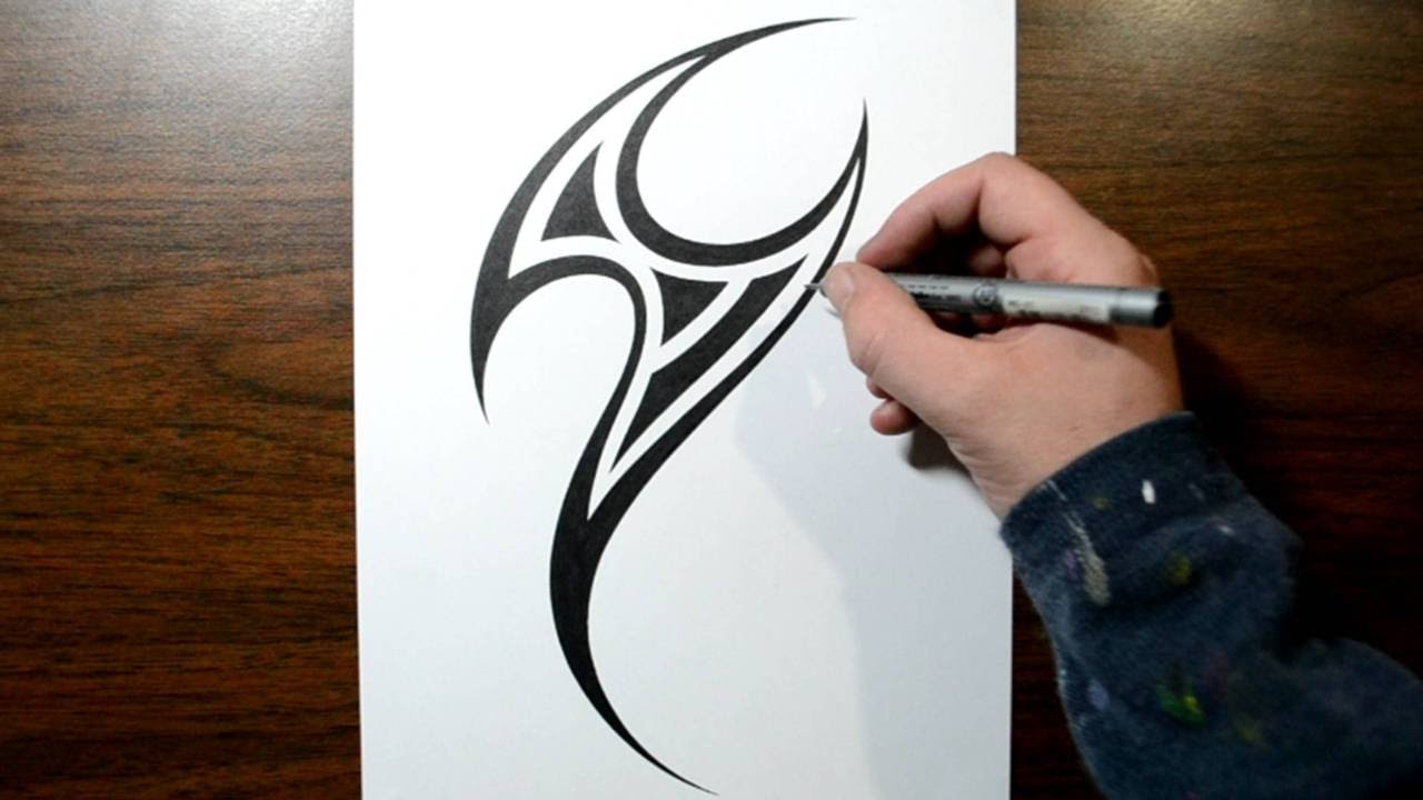 1280x720 Drawing A Simple Tribal Mark Tattoo Design - Simple Tattoo Sketches