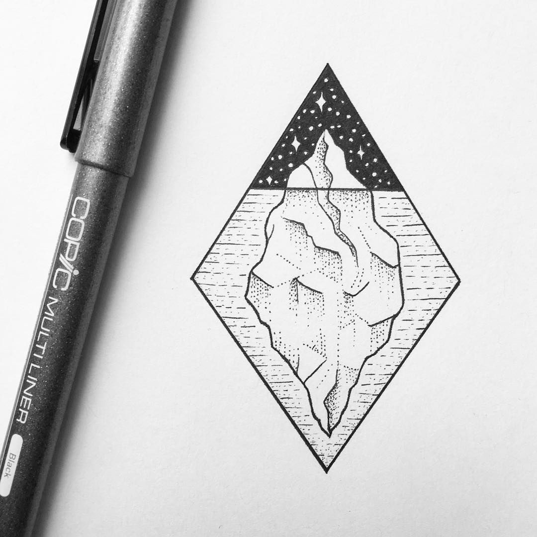 1080x1080 Drawing Of Iceberg Draw Tattoo, Drawings And - Simple Tattoo Sketches