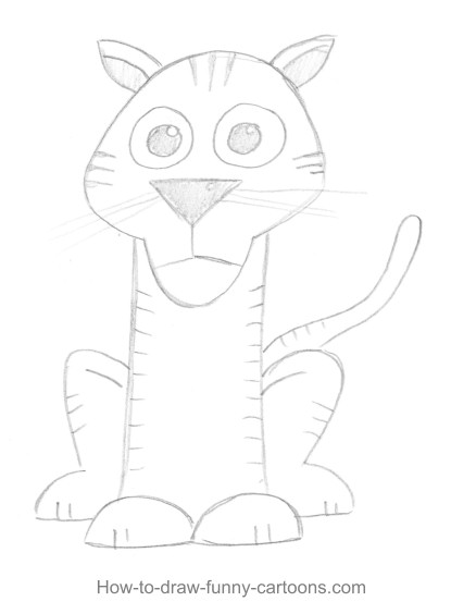 415x564 Tiger Drawings (Sketching + Vector) - Simple Tiger Sketch