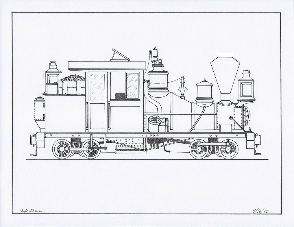 1017x786 Btmt. Heisler Locomotive By Gunslinger87 - Simple Train Sketch