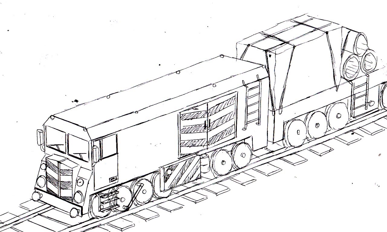 1280x768 Drawing A Freight Train - Simple Train Sketch