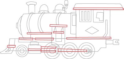 400x191 Drawn Train Side View - Simple Train Sketch
