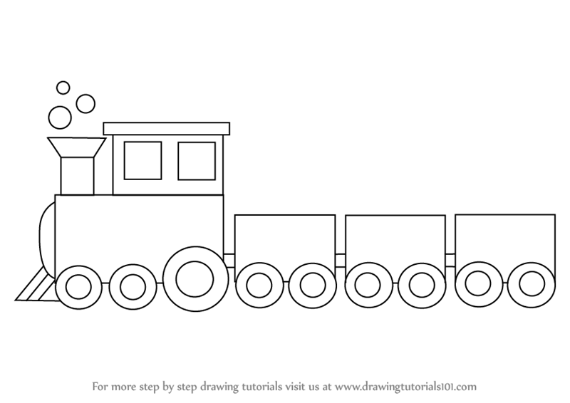 800x566 Learn How To Draw A Train For Kids (Trains) Step By Step Drawing - Simple Train Sketch