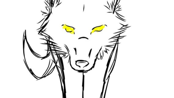 570x320 Simple Drawing Of A Wolf - Simple Wolf Sketch
