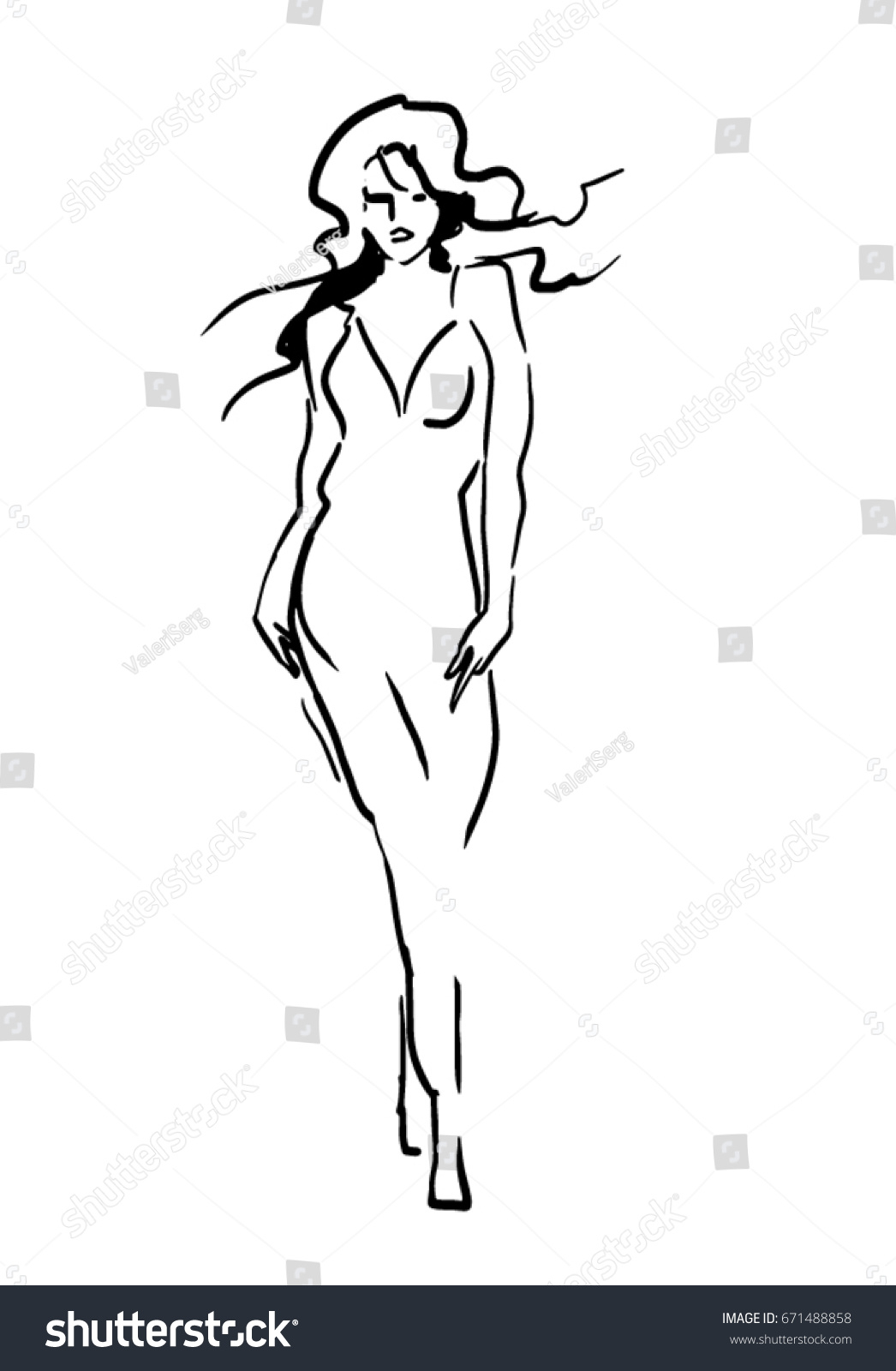 1046x1600 Girl Full Body Dress Drawing Simple Woman Full Body Drawing At - Simple Woman Sketch