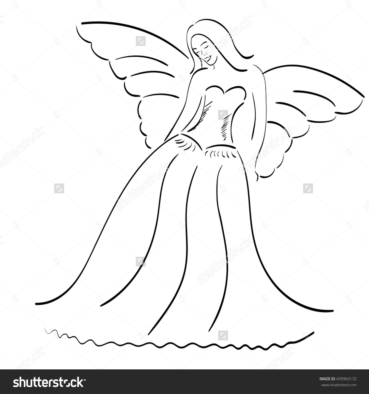 1500x1600 Simple Drawing Of A Woman Simple Drawing Girl Butterfly Wings - Simple Woman Sketch