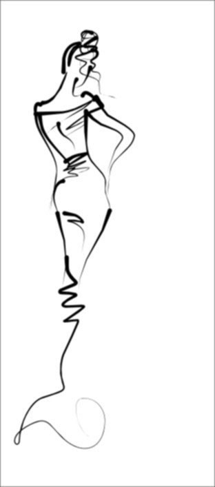 312x707 Simple Fashion Sketch Wall Mural Wall Murals And Simple Fashion - Simple Woman Sketch