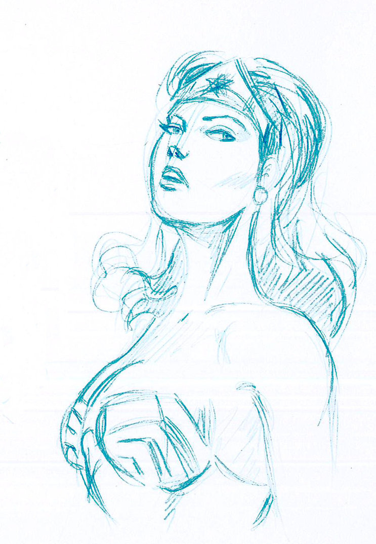 743x1074 Wonder Woman Simple Sketch By Jlrincon - Simple Woman Sketch