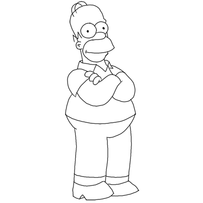 400x400 How To Draw Homer Simpson From The Simpsons Step By Step Drawing - Simpsons Sketch