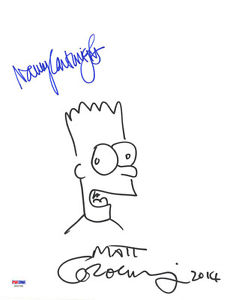 239x300 Matt Groening Nancy Cartwright Signed 11x14 The Simpsons Sketch - Simpsons Sketch