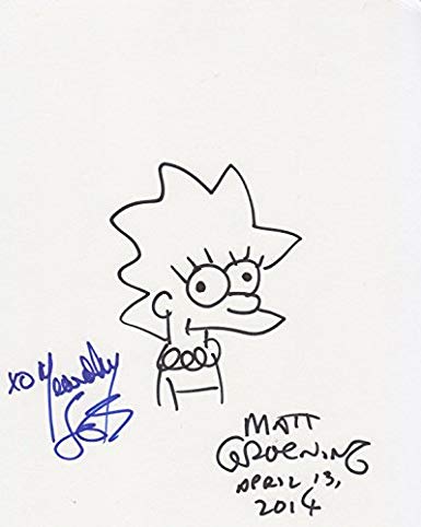 385x482 Matt Groening Amp Yeardley Smith (The Simpsons) Signed Sketch Of - Simpsons Sketch