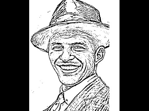 480x360 How To Draw Frank Sinatra Face Sketch Drawing Step By Step - Sinatra Sketch