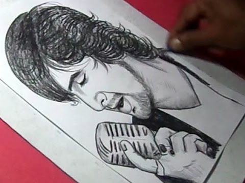 480x360 How To Draw Hindi Film Singer Sonu Nigam Drawing - Singer Sketch