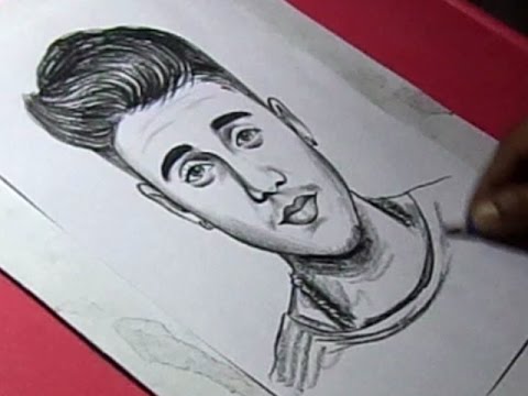 480x360 How To Draw Pop Singer Justin Bieber Drawing - Singer Sketch