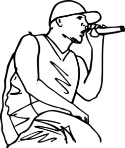 254x300 Sketch Of Man Singing Into A Microphone. Vector Illustration - Singer Sketch