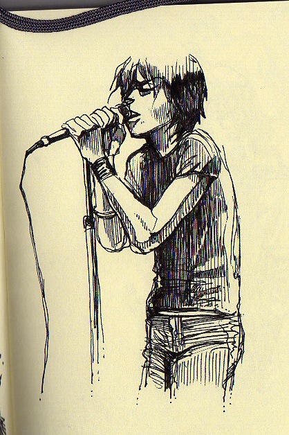418x628 Moleskine Sketches Singer By Francy035b - Singer Sketch