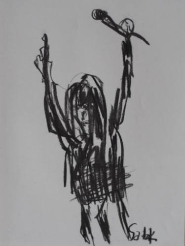 375x500 Singer Drawing By Anna Sadzik Saatchi Art - Singer Sketch