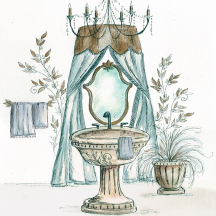 432x432 French Bath Sketch Ii (Sink) Fine Art Print By Tre Sorelle Studios - Sink Sketch