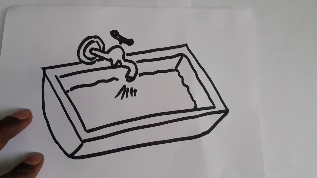 1280x720 How To Draw A Sink Drawing, Sketch, Art Lessons, Quick Draw - Sink Sketch