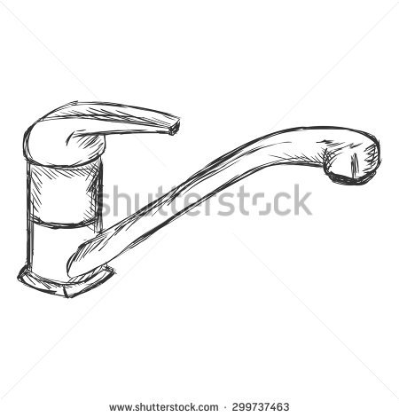 450x470 Collection Of Sink Faucet Drawing High Quality, Free - Sink Sketch