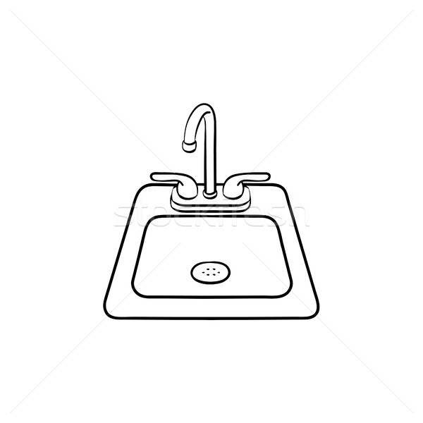 600x600 Toilet Sink Hand Drawn Sketch Icon. Vector Illustration Andrei - Sink Sketch