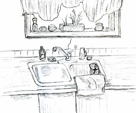 443x368 View From The Oak My Kitchen Sink Edm 64 - Sink Sketch