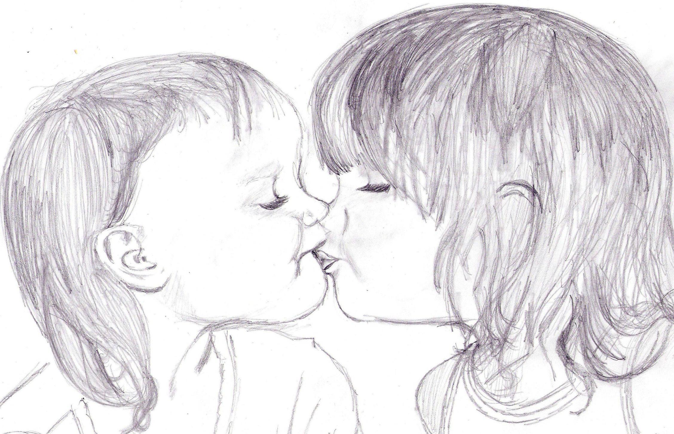 2256x1454 My Drawing Of My Baby Sisters) - Sisters Sketch