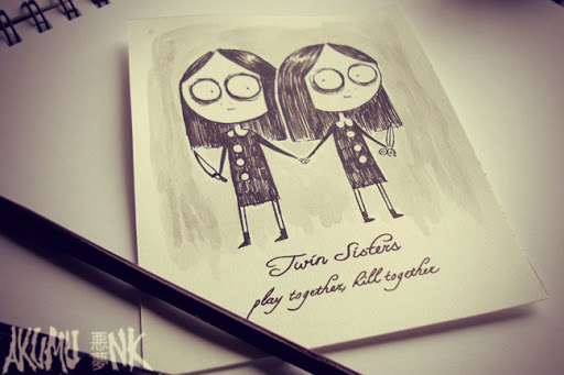 512x341 Twin Sisters Sketch - Sisters Sketch