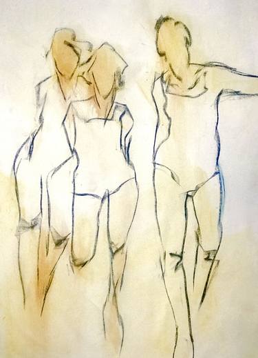 375x519 Sisters Drawing By Jane Du Brin Saatchi Art - Sisters Sketch
