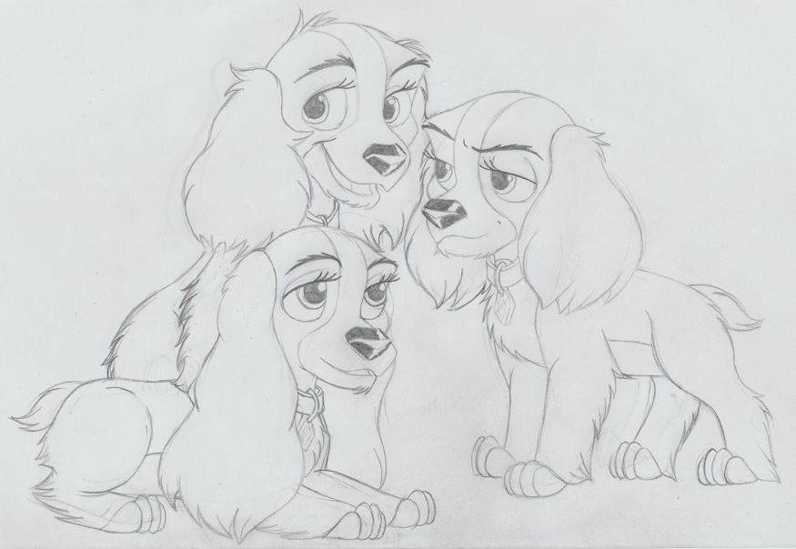 875x604 Cocker Sisters Sketch By Rainstormcheetah - Sisters Sketch