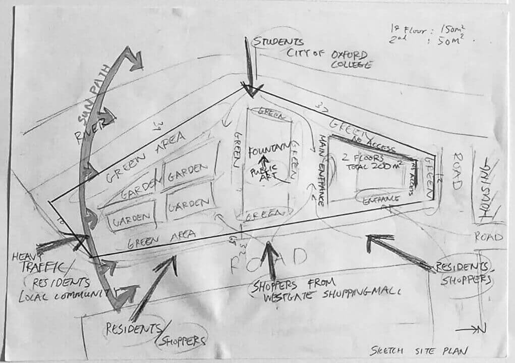 1021x719 Oxford Westgate Shopping Centre - Site Plan Sketch