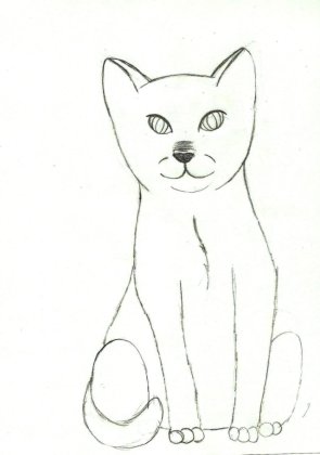 295x420 Sitting Cat Sketch By Lelewigg Cute Drawing - Sitting Cat Sketch