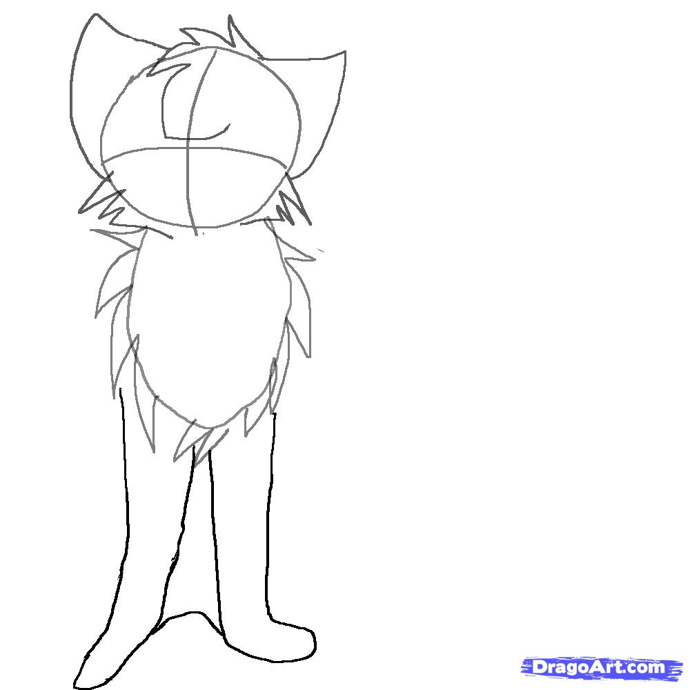 1000x1000 Anime Cat Drawings How To Draw An Anime Cat (Sitting), Step By - Sitting Cat Sketch