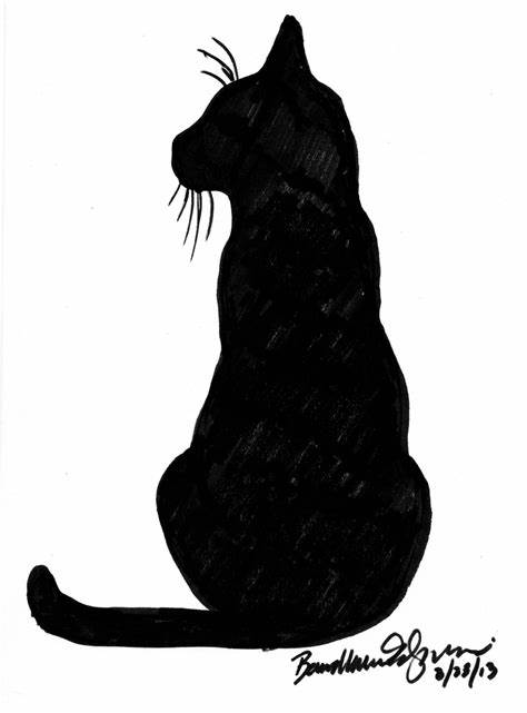 Sitting Cat Sketch at PaintingValley.com | Explore collection of ...