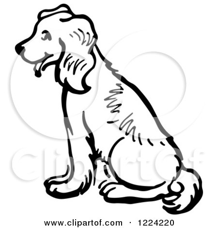 450x470 Sitting Dog Sketch - Sitting Dog Sketch