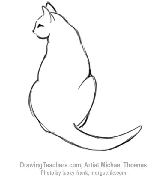 550x591 How To Draw A Cat Sitting - Sitting Sketch