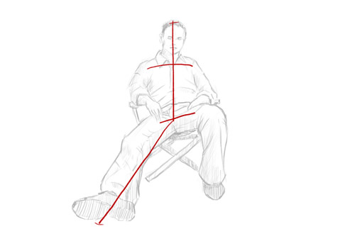 500x333 How To Draw A Seated Person - Sitting Sketch