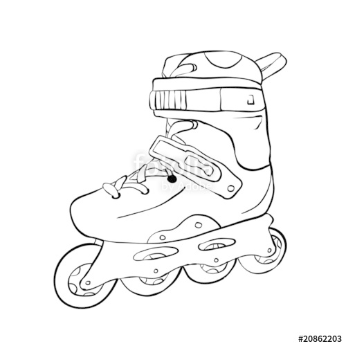 500x500 Roller Skate Sketch Stock Image And Royalty Free Vector Files On - Skate Sketch