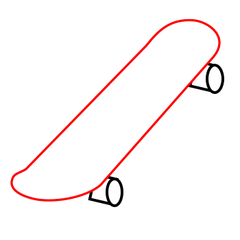 350x350 Drawing A Cartoon Skateboard - Skateboard Sketch