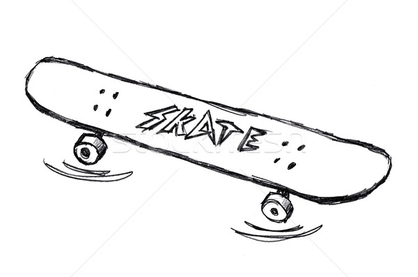 600x397 Skateboard Doodle Stock Photo Igor Stevanovic (Stevanovicigor - Skateboard Sketch