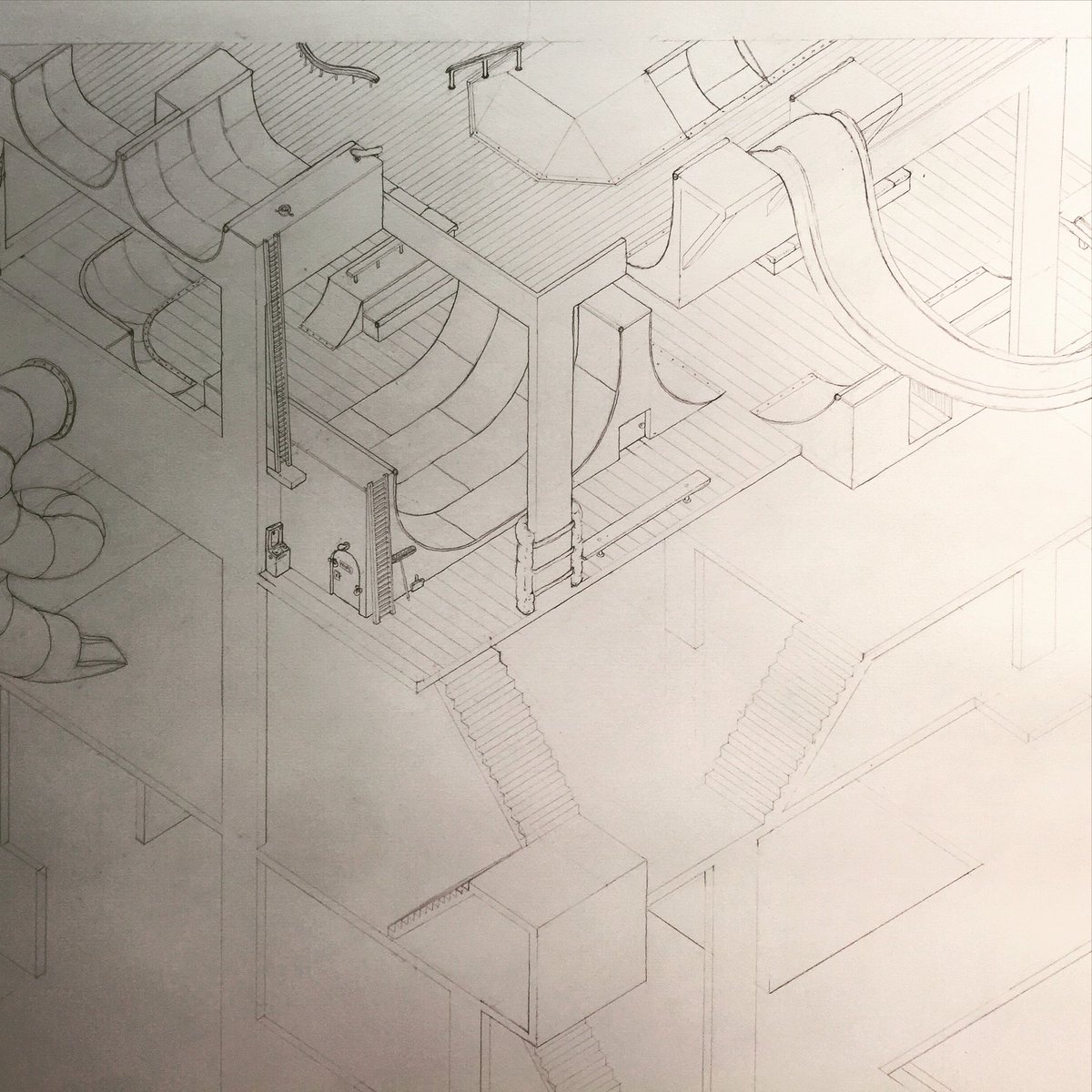 1200x1200 Scott Teplin On Twitter More Rooftop Playground Fun (2 Level - Skatepark Sketch