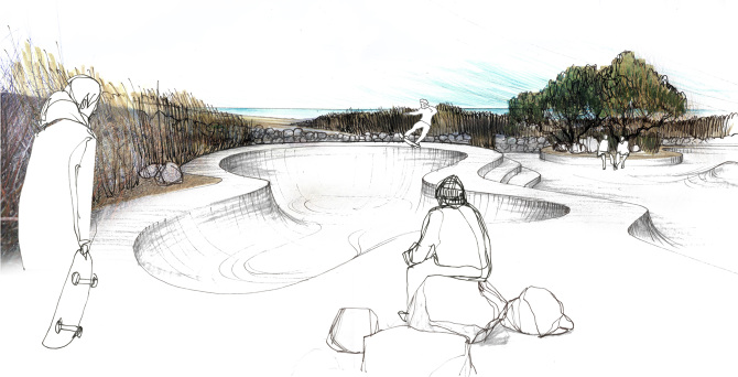 670x342 Varberg - Skatepark Sketch