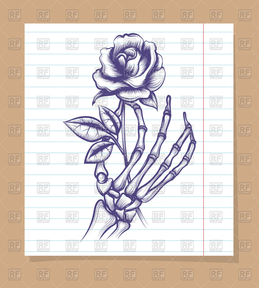 1080x1200 Skeleton Arm Sketch With Rose On Line - Skeleton Arm Sketch