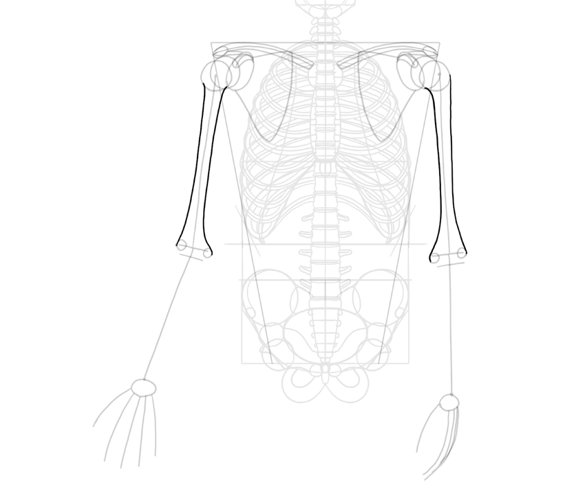 850x727 How To Draw A Skeleton Step By Step - Skeleton Arm Sketch