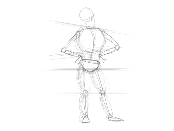 600x450 Cartoon Fundamentals How To Draw A Cartoon Body - Skeleton Body Sketch