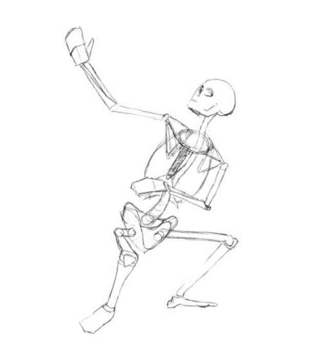 627x689 Simplifying The Body - Skeleton Body Sketch