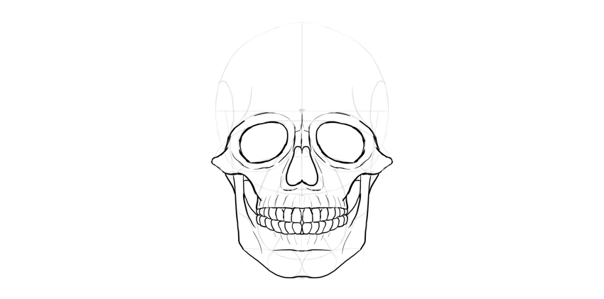 850x421 How To Draw A Skull - Skeleton Face Sketch