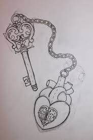183x275 Skeleton Key Tattoo Sketch Girly Pictures - Skeleton Key Sketch