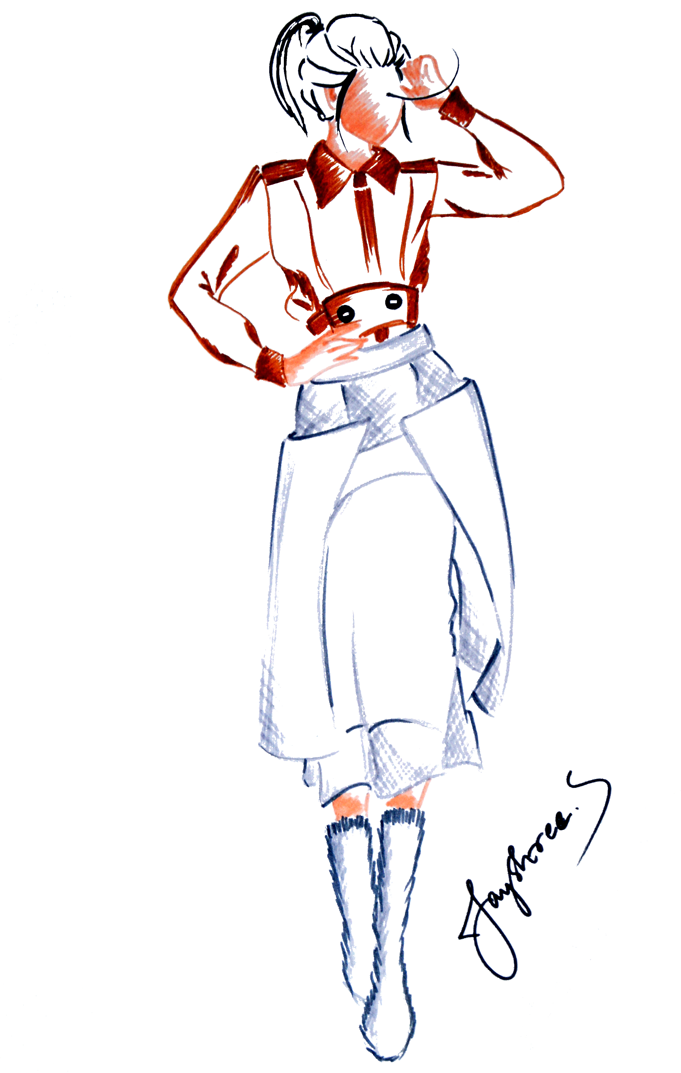 2224x3504 Jayshree Sridhar Sketches Art Wardrobe - Sketch 2016