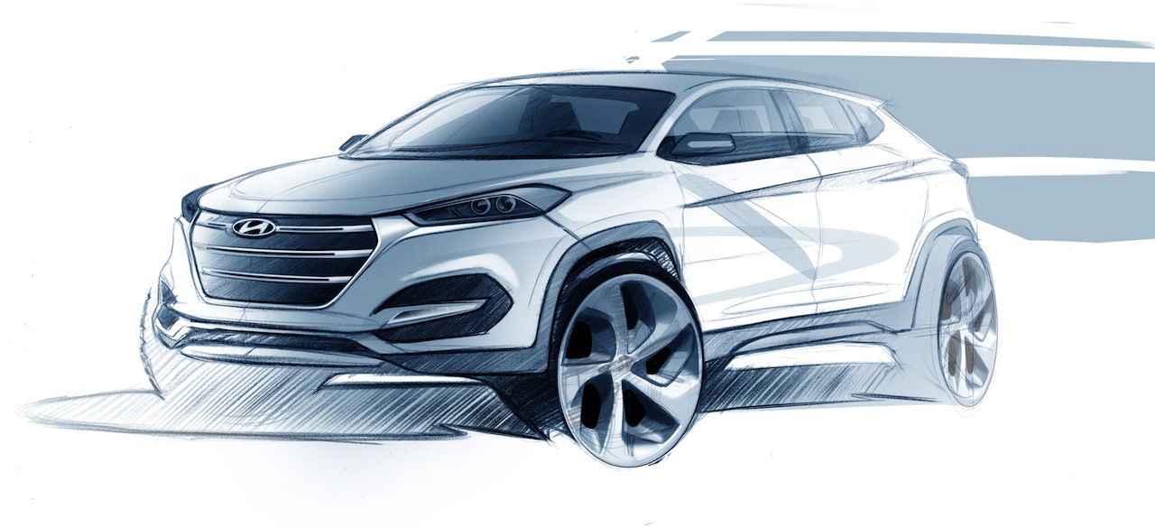 1280x584 2016 Hyundai Tucson Sketch Revealed - Sketch 2016